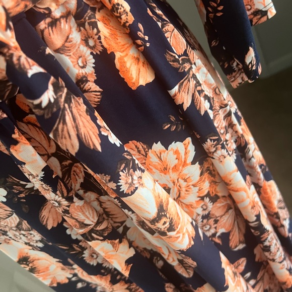 Pink Blush Long Sleeve Maxi dress Plus 3x Navy Floral - Picture 4 of 7